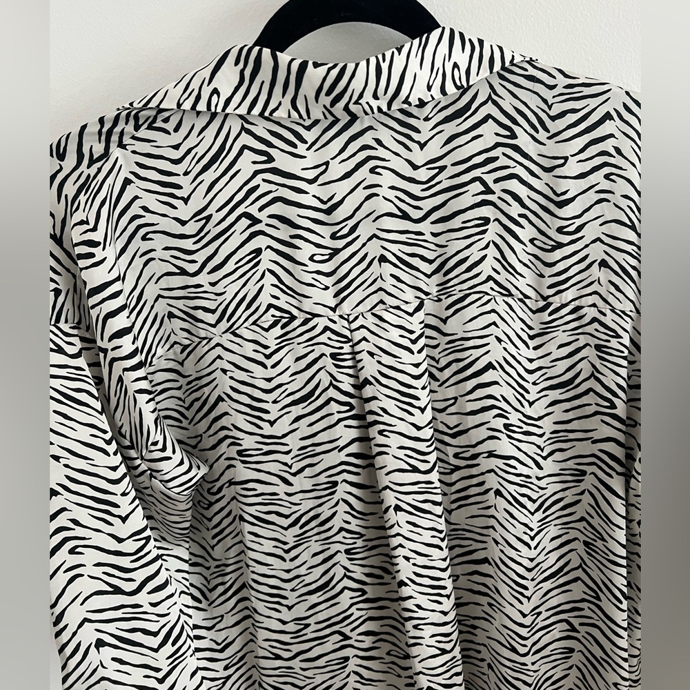 Zara Zebra Print Button Down | Size: S - image 7